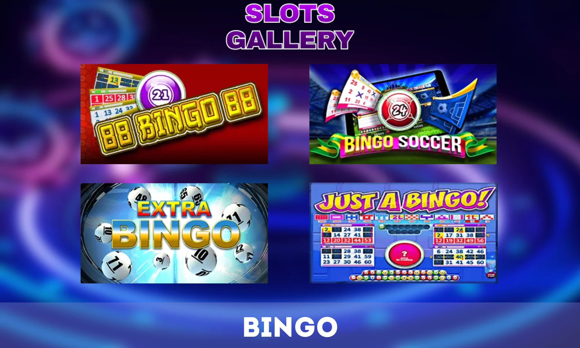 O Slots Gallery oferece uma variedade de jogos de bingo