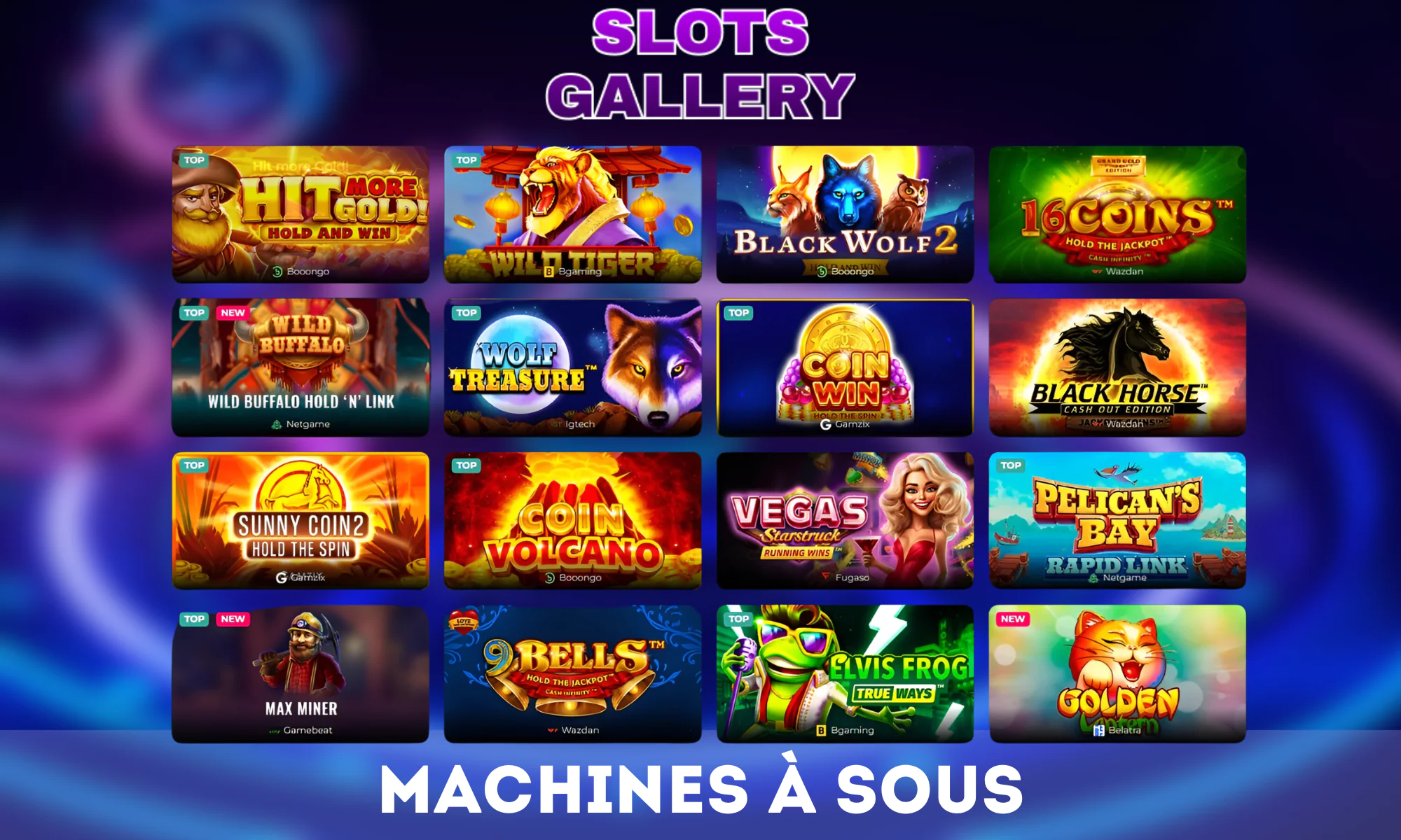 Slots Gallery Casino dispose de plus de 4 000 machines à sous.