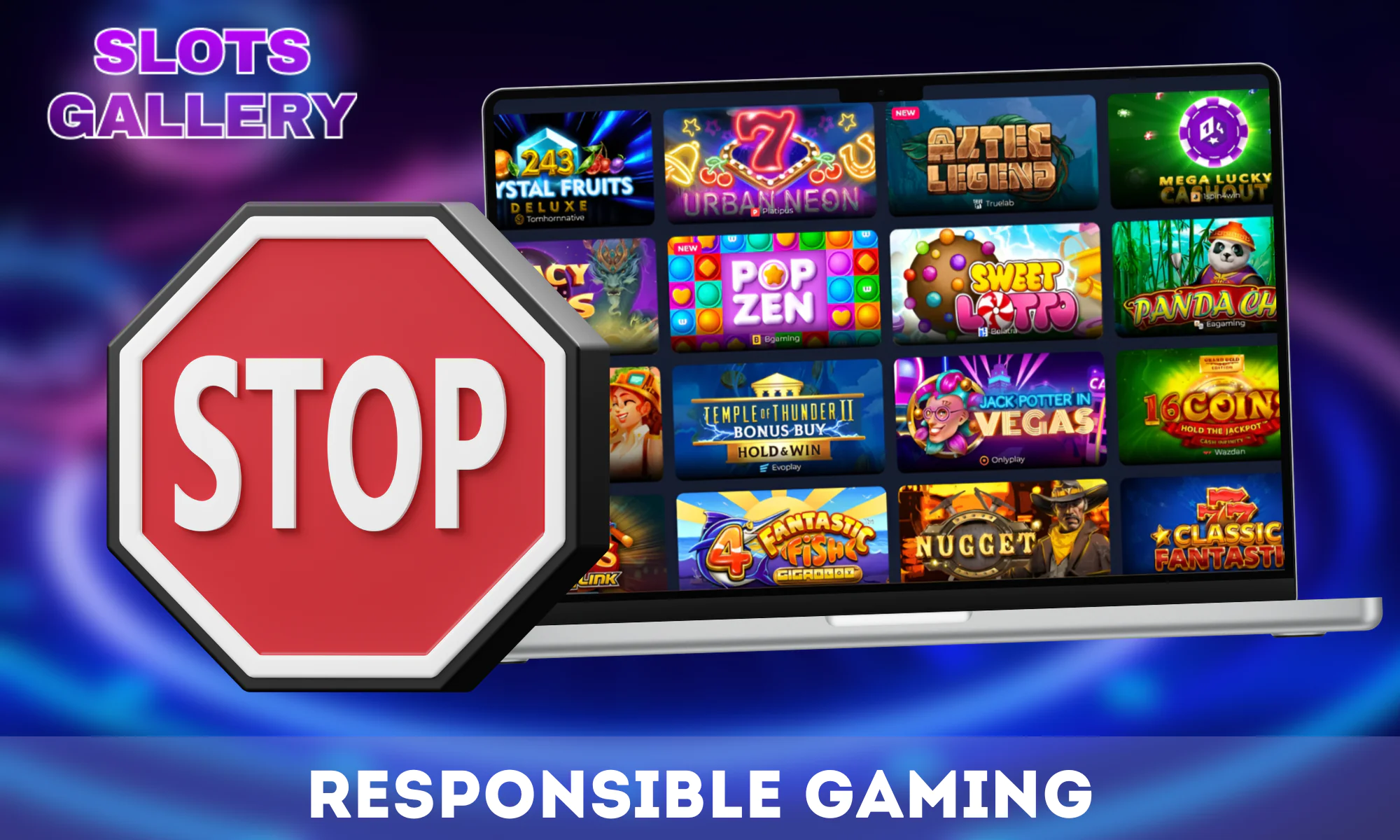 Slots gallery adheres to the responsible gambling policy and helps players with this