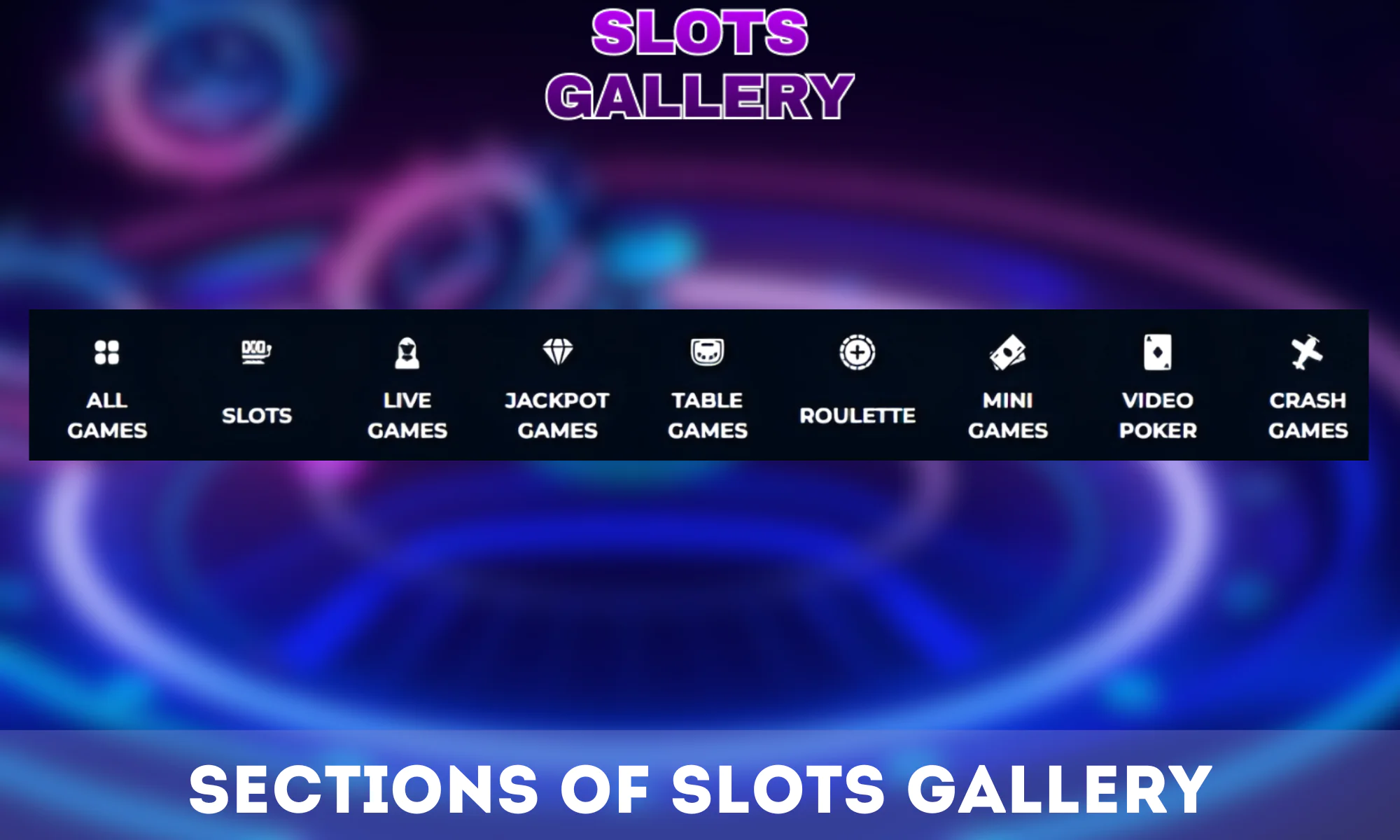 The Slots Gallery offers over 5,000 games and divides the site into several sections