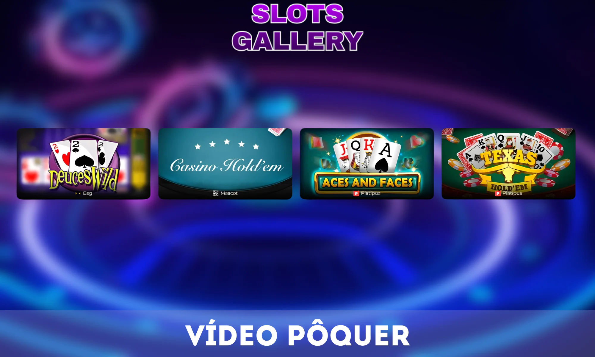 O vídeo pôquer é um jogo popular na Slots Gallery