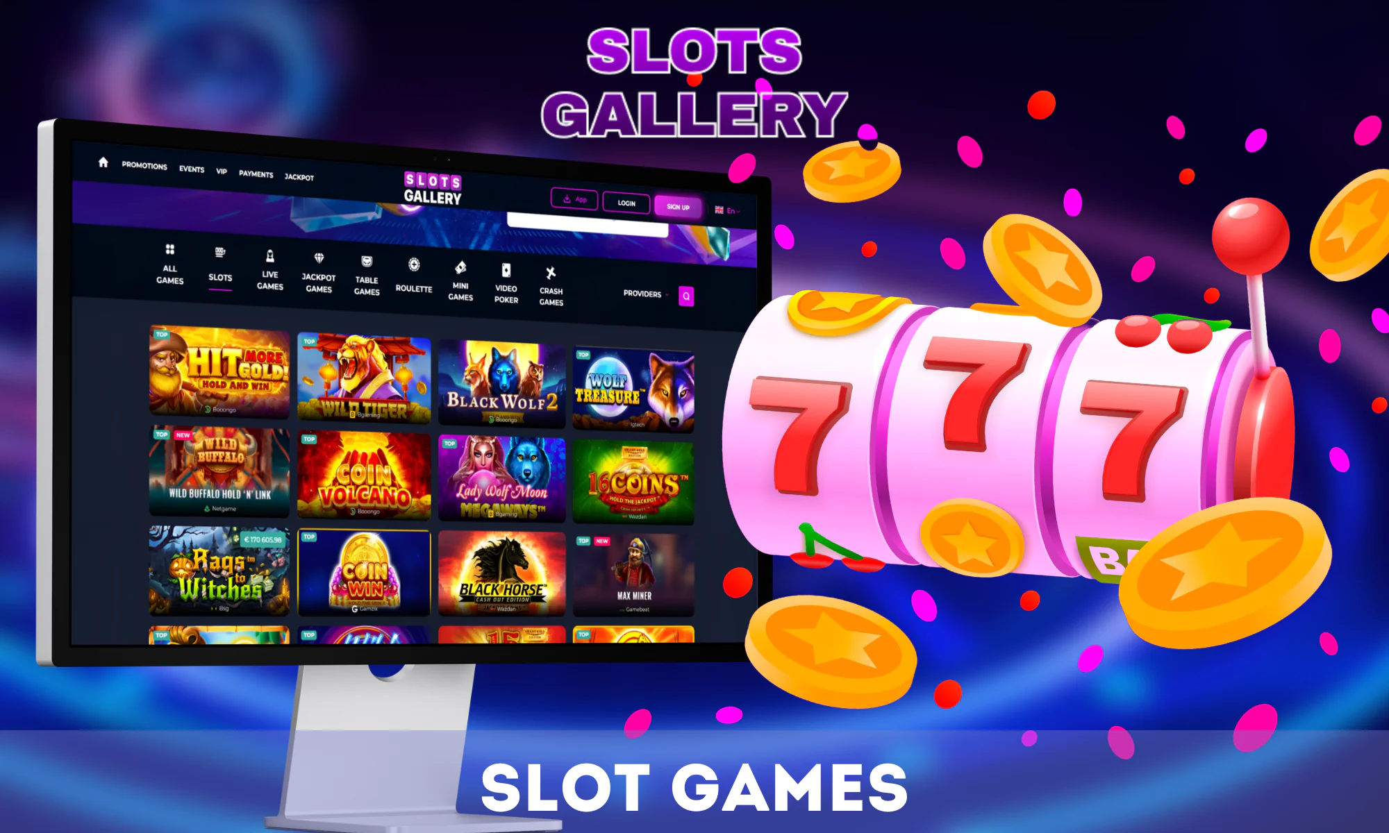 Slots Gallery has more than 5,000 games and a variety of options, from classic fruit machines to state-of-the-art video slots