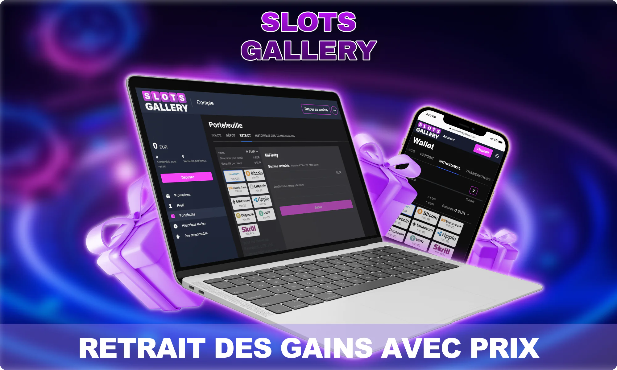 Slots Gallery Canada - comment retirer vos gains