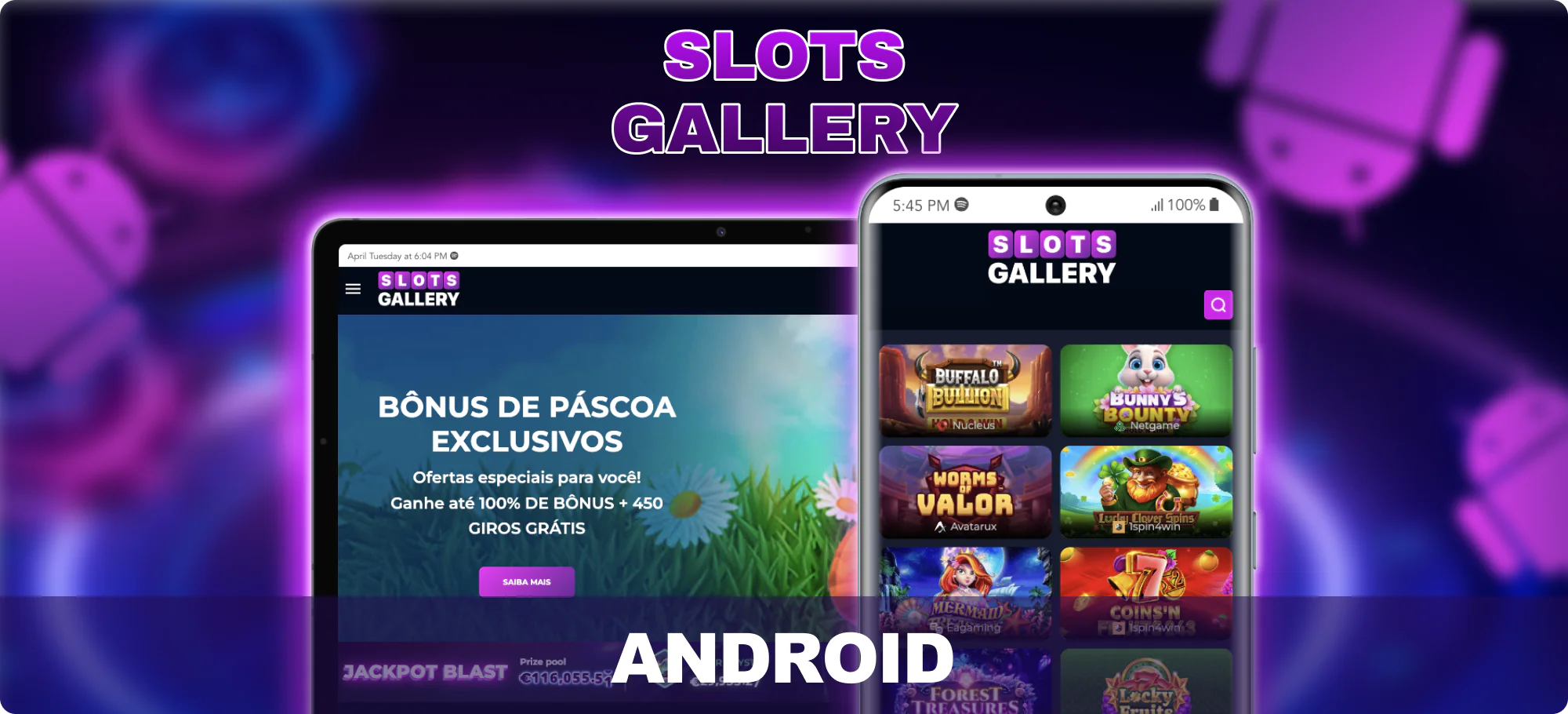 Dispositivos Android disponíveis para jogadores canadenses na Slots Gallery