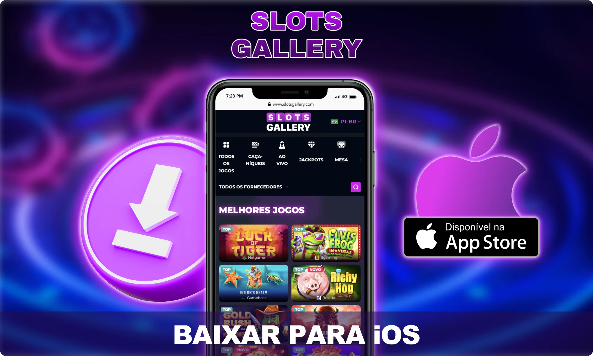 Baixe o aplicativo iOS para jogadores brasileiros - Slots Gallery