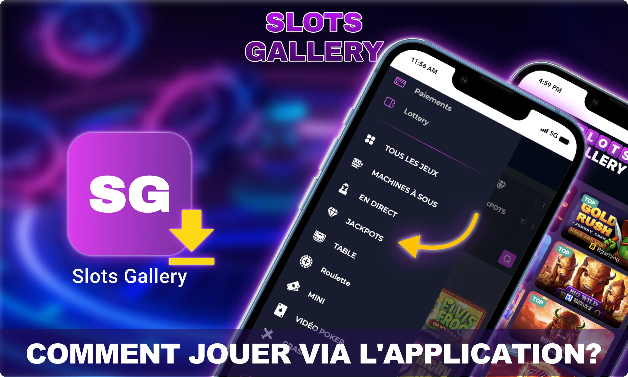Comment jouer via l'application Slot Gallery Canada