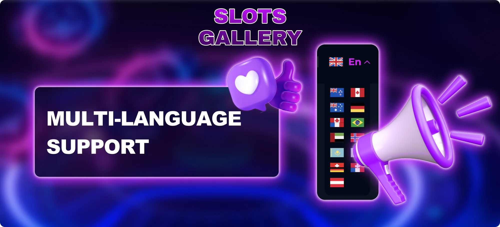 Multi-language support for Slots Gallery players via App