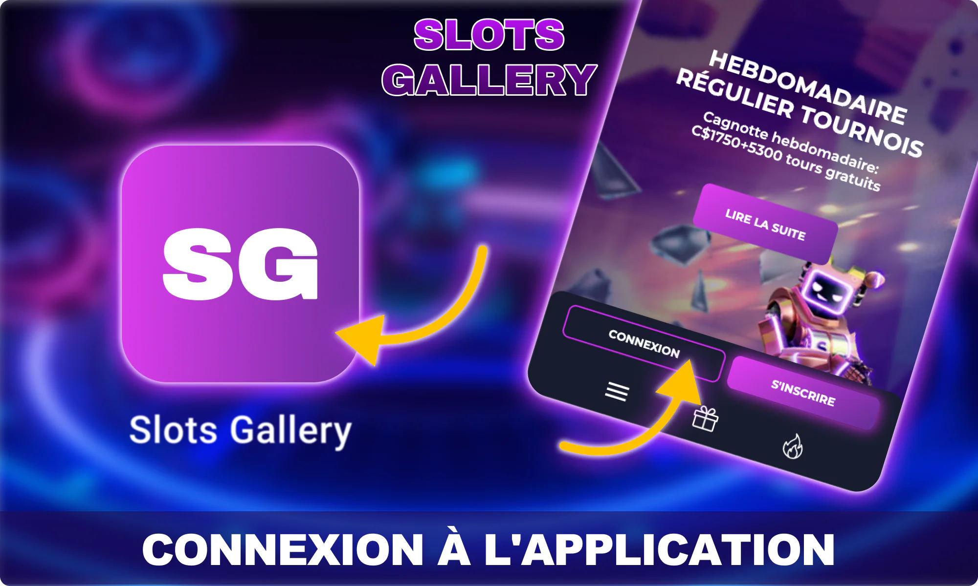 Application de connexion à Slots Gallery Canada