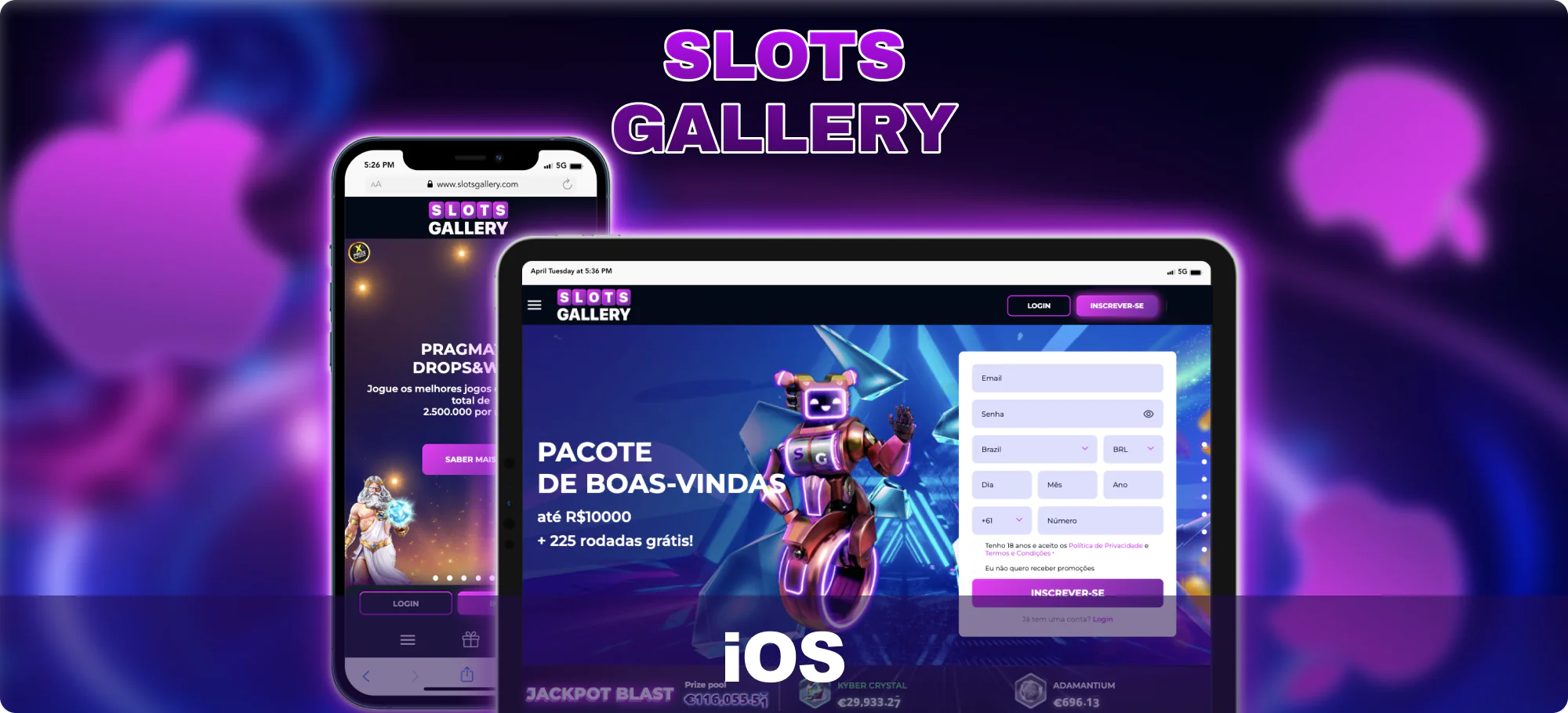 Dispositivos iOS disponíveis para jogar na Slots Gallery para jogadores canadenses