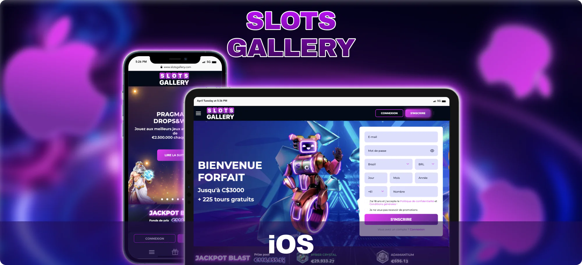 Appareils iOS disponibles pour jouer sur Slots Gallery pour les joueurs canadiens